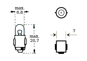 Polttimo 6v 1,2w Ba 7s
