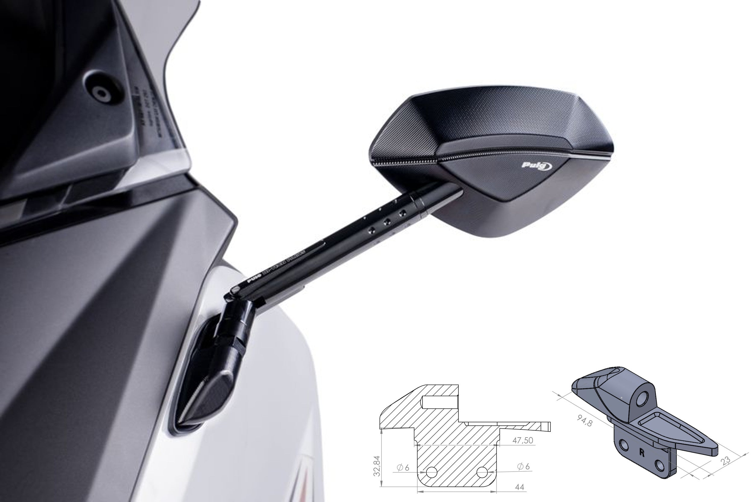 Puig Adapter Left Side For Fairing Tmax 12'-13