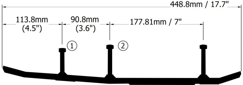 Sno-X Slasher Six Ohjausrauta pari 6" Kovametalli