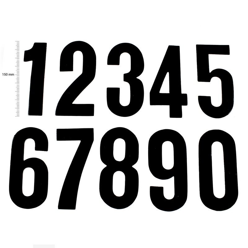 TMV Digits 150mm Black '9' (20pcs)