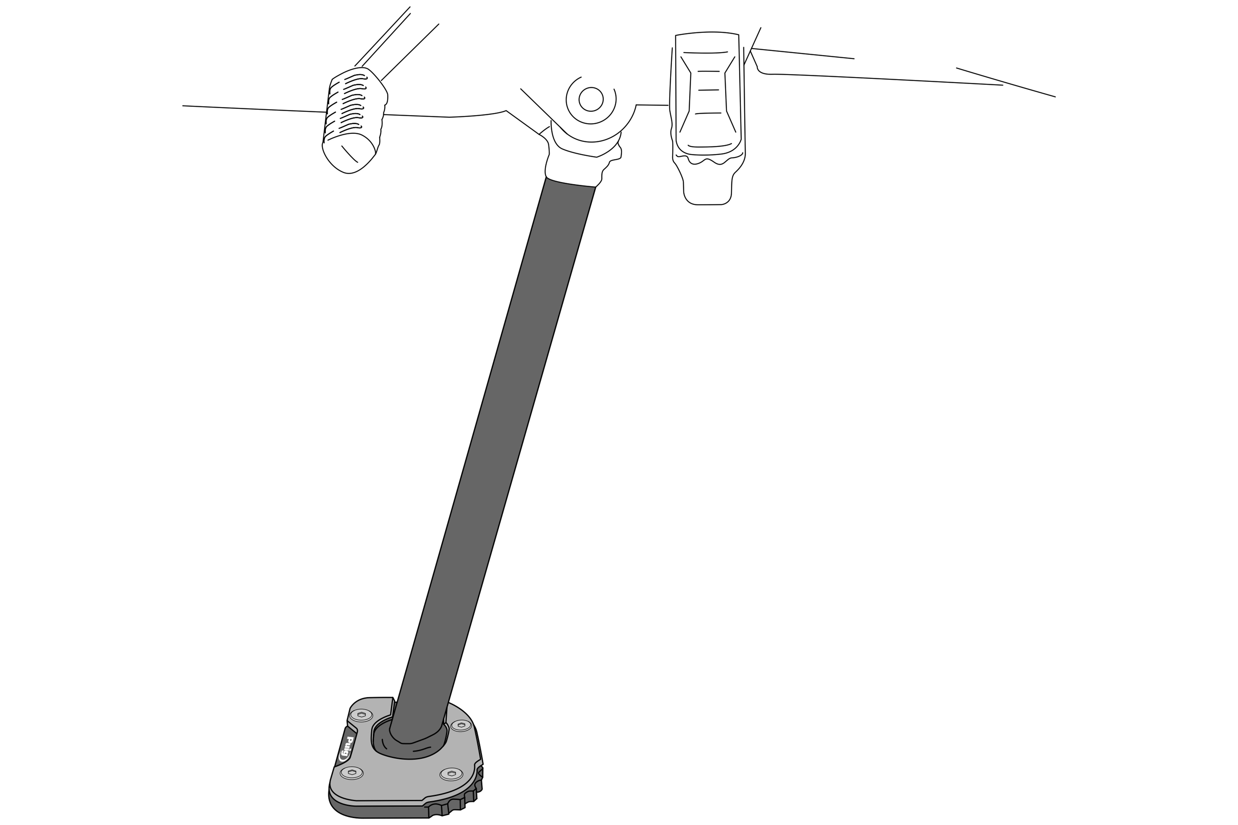 Puig Side Stand Foot Enlarger Yamaha C/Black