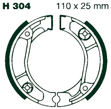 AIR Bromsbackar H 304 110x25mm parvis