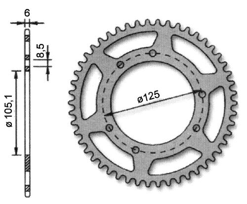 Forte Takaratas, 60 ham. (420), Ø105mm, Aprilia / Derbi / Drac / Rieju / Yamaha