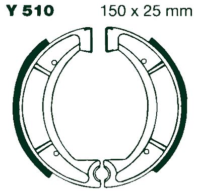 AIR Bromsbackar Y 510 150x25mm parvis